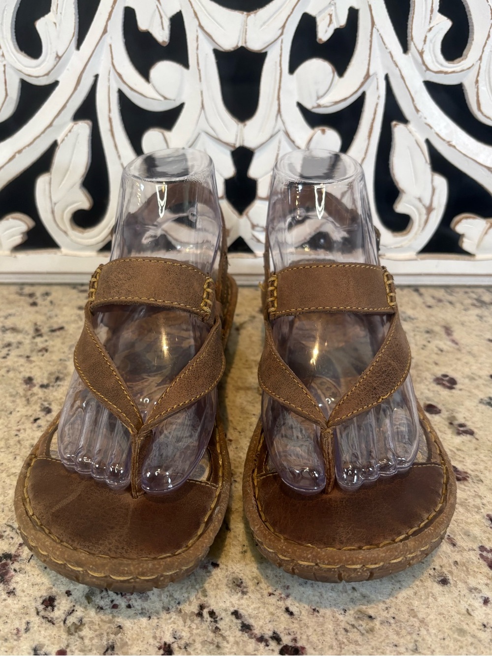 Born Women’s Brown Leather Comfort Sandals Size 8 - Picture 4 of 12